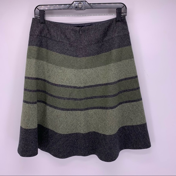 VINTAGE Pendleton 100% Virgin Wool Striped A-Line Midi Skirt Size 8 - Picture 5 of 8